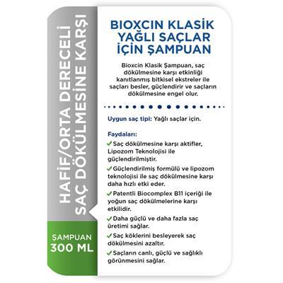 Bioxcin Klasik Saç Dökülmesine Karşı Şampuan 300ml (Yağlı Saçlar)