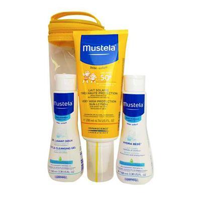 Mustela Very High Protection Sun Lotion Spf 50+ Kofre Güneş Koruyucu Losyon 200ml Vücut Losyonu ve Saç Vücut Şampuanı
