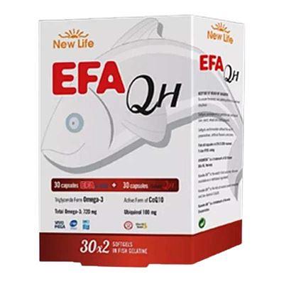 New Life Efa QH 30X2 Omega 3 (S-1200mg 30 Kapsül+Coenzyme 100mg 30kapsül)Yumuşak Kapsül