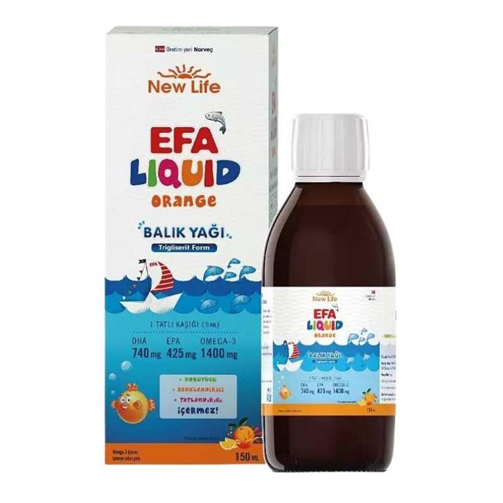New Life Efa Liquid Portakal Aromalı Balık Yağı 150 ml Şurup