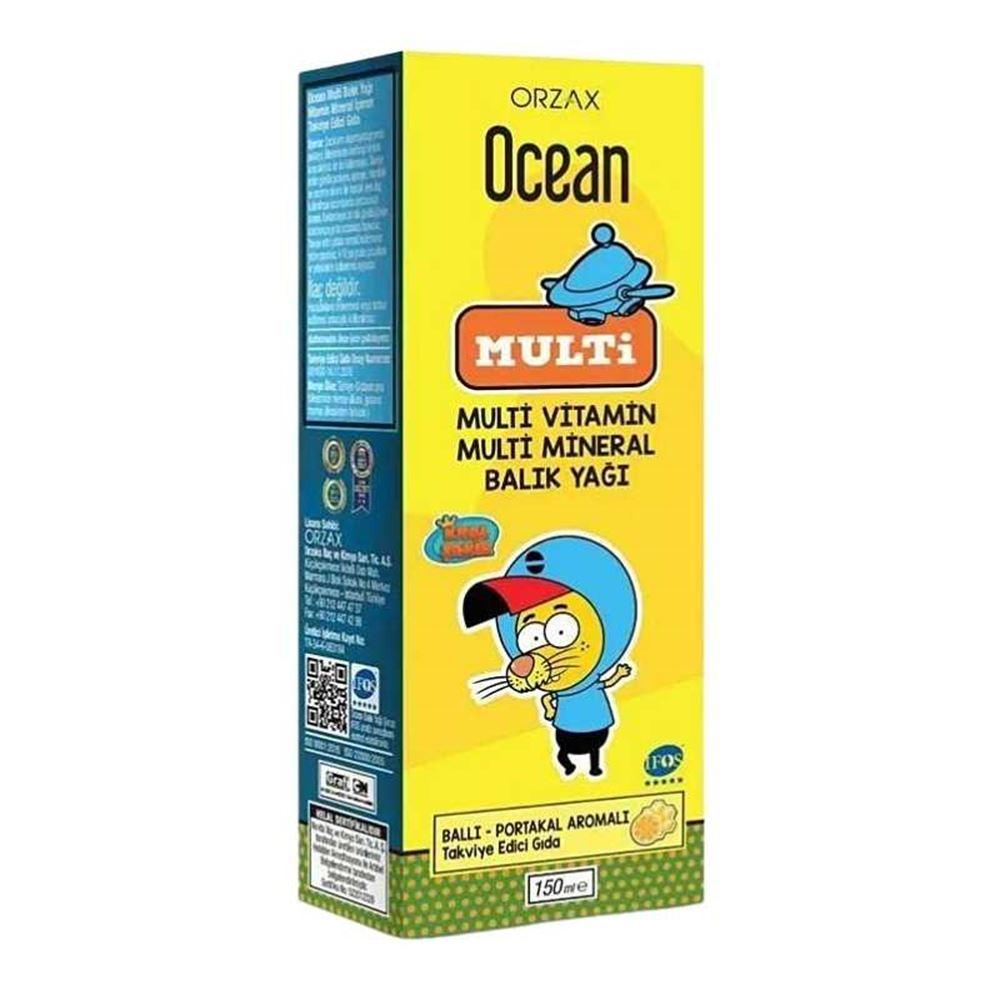 Orzax Ocean Multi & Omega 3 150 ml Şurup Bal & Portakal