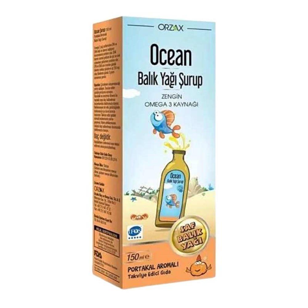 Orzax Ocean Omega 3 Portakal Limon Karışık Meyve Aromalı Balık Yağı 150 ml