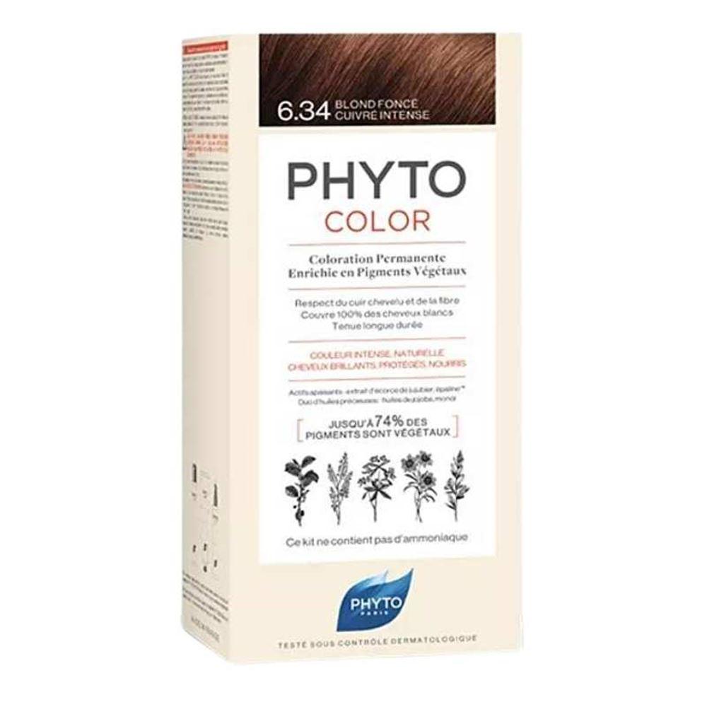 Phyto Phytocolor 6.34 Intense Dark Copper Blonde (Koyu Kumral Dore Bakır) Bitkisel Saç Boyası