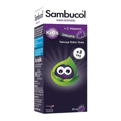Sambucol Kids Drops Kara Mürver Kuşburnu + C Vitamini Damla 20ml
