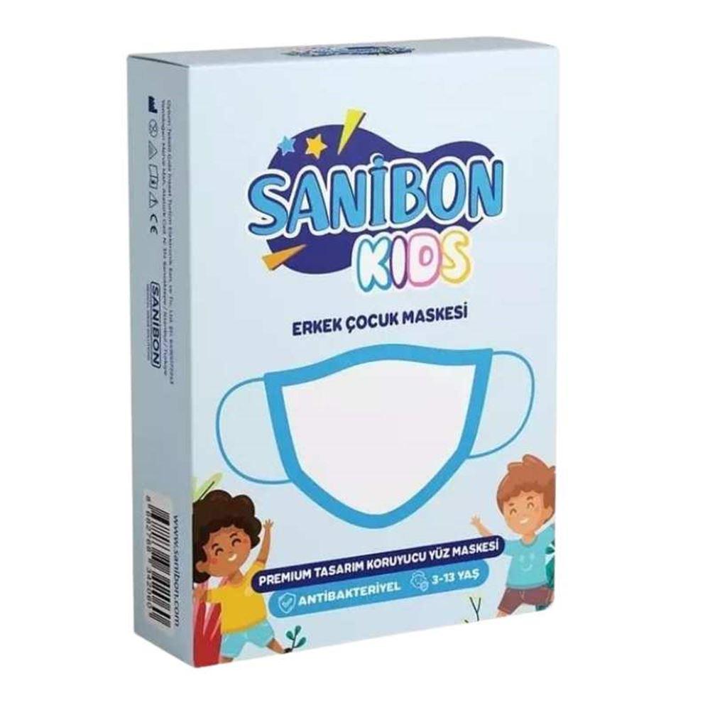 Sanibon Kids Erkek Çocuk Medikal Maske 3-13 Yaş 10 Adet