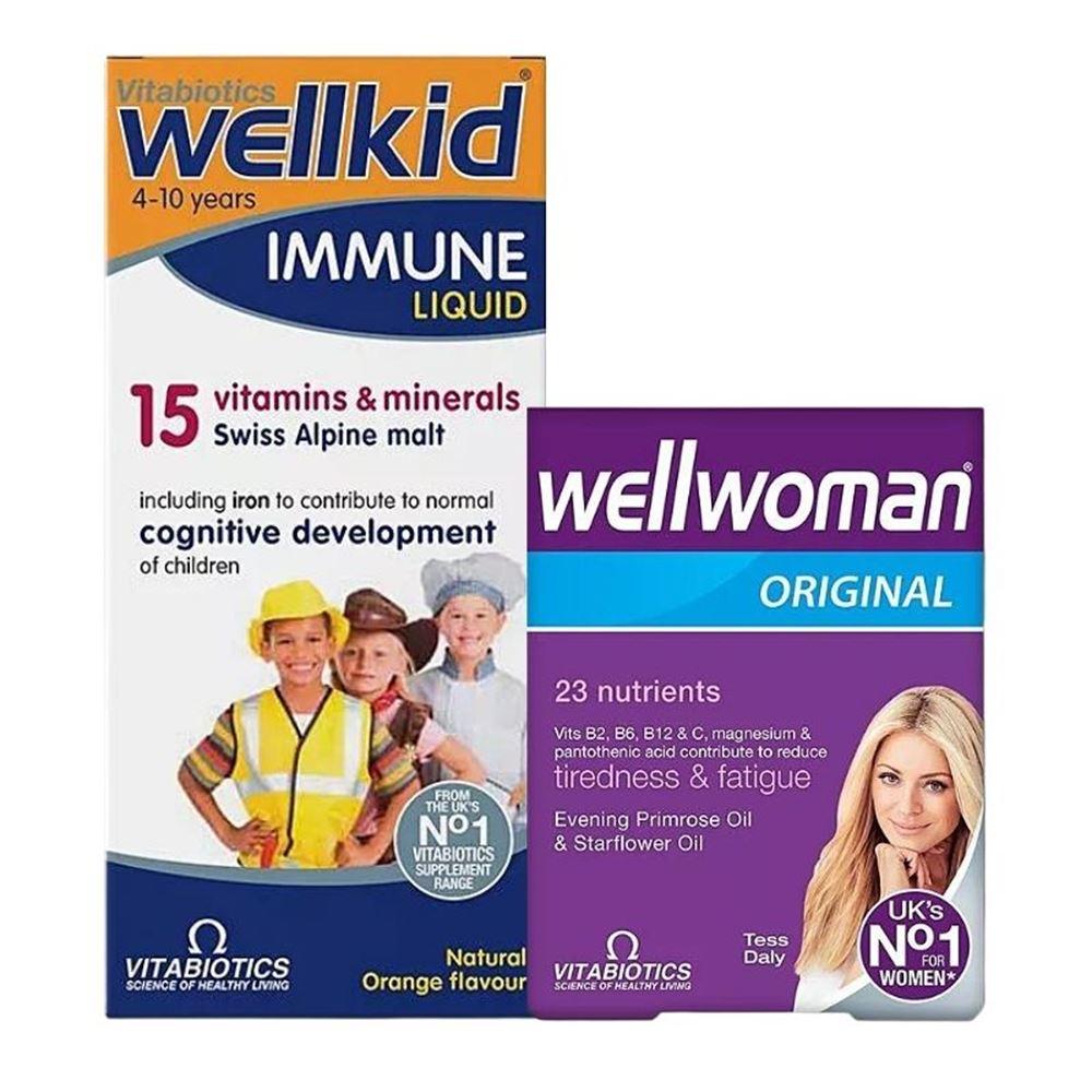 Vitabiotics Wellwoman & Wellkid Liquid - Anne ve 4-10 Yaş Çocuk Paketi