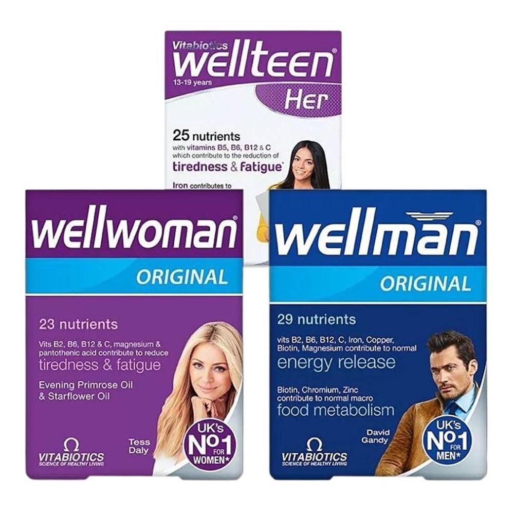 Vitabiotics Wellwoman & Wellman & Wellteen Her - Anne, Baba ve 13-19 Genç Kız Paketi