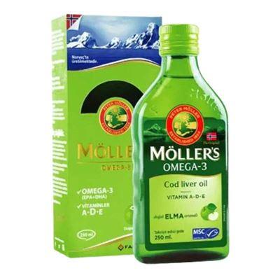 Möllers Elma Aromalı Omega 3 Balık Yağı Sıvı Formu 250 ml