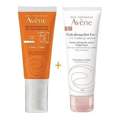 Avene Comfort SPF50+ Cream 50 ml + 3 in 1 Make-Up Remover 100 ml