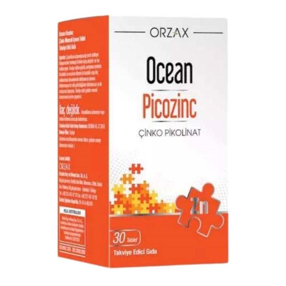 Orzax Ocean Picozinc Çinko Mineralii İçeren Tablet Takviye Edici Gıda 30 Tablet