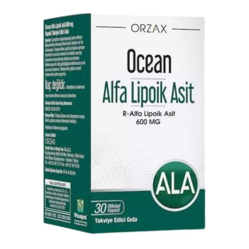 Orzax Ocean Alfa Lipoik Asit 600 mg Takviye Edici Gıda 30 Kapsül