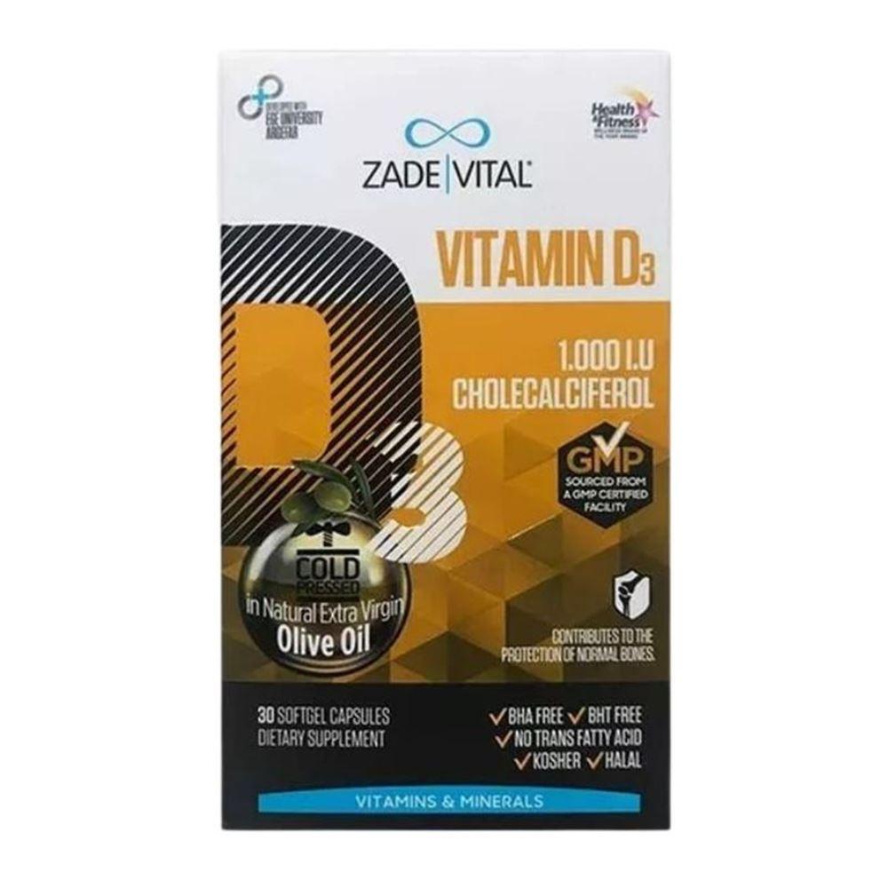Zade Vital Vitamin D3 Takviye Edici Gıda 30 Yumuşak Kapsül