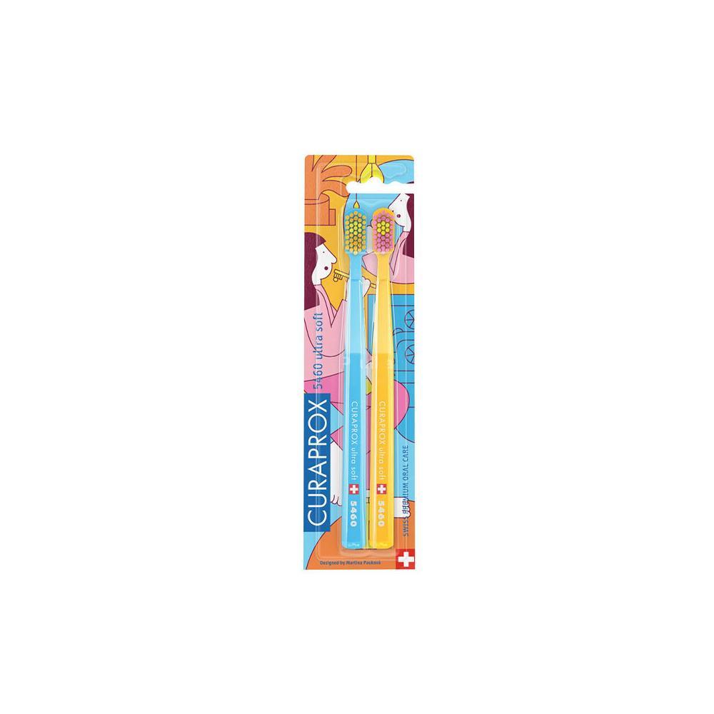 Curaprox Cs 5460 Bathroom Edition Ultra Soft 2li Diş Fırçası (Mavi-Sarı)