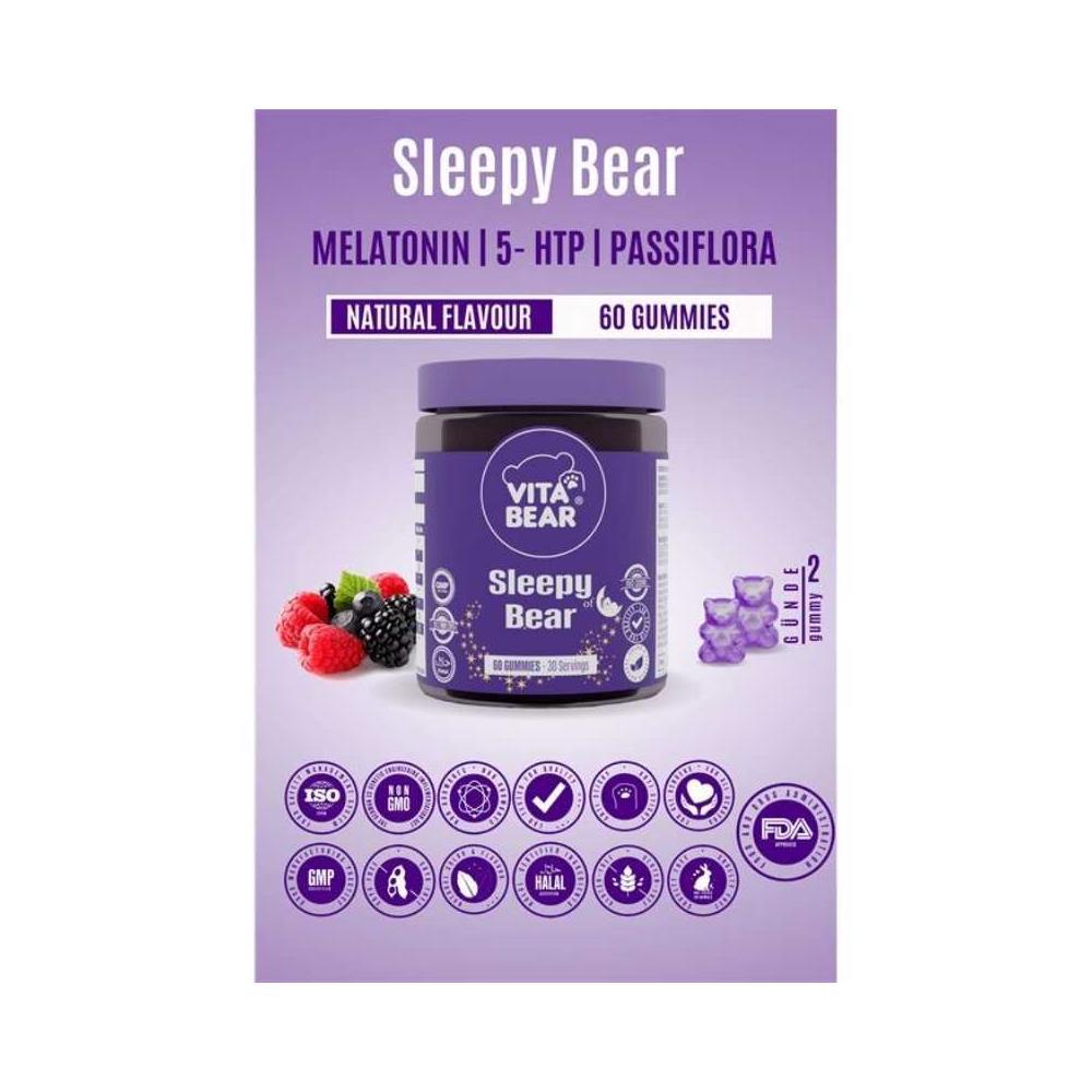 Vita Bear Sleepy Bear Melatonin İçeren Çiğnenebilir Takviye Edici Gıda 60 Adet