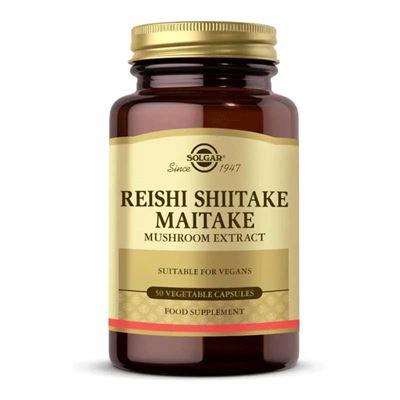 Solgar Reishi Shiitake Maitake Mushroom Extract 50 Bitkisel Tablet
