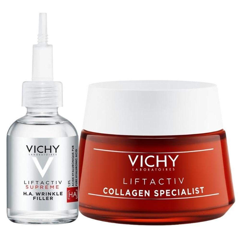Vichy Liftactiv Anti-Aging Çizgi Bakımı Collagen Kremi 50ml + Liftactiv Supreme H.A. Epidermic Filler Kırışıklık Karşıtı Yüz ve Göz Serumu 30 ml