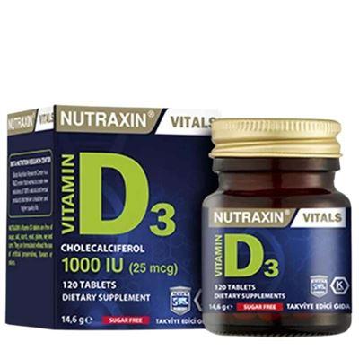 Nutraxin Vitamin D3 1000 IU 120 Tablet + B Complex Vitamin 60 Tablet