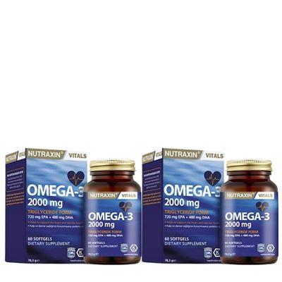 Nutraxin Omega3 2000 Mg 60 Softgel X2 Adet