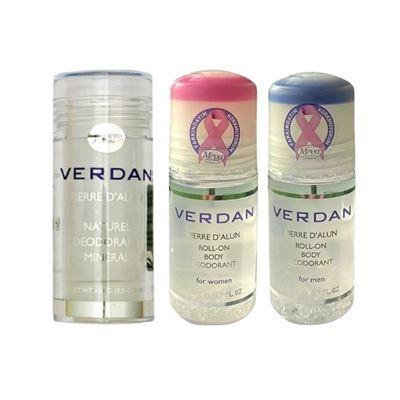 Verdan Doğal Kristal Roll On Deodorant 100 gr + Roll-On Body Deodorant For Men 50ml + For Women 50ml