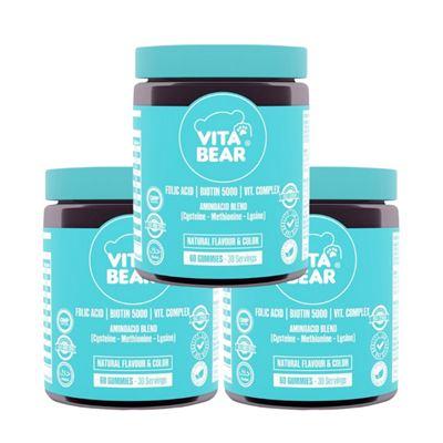 Vita Bear Strong Hair Gummy Vitamin - Biotin İçeren Çiğnenebilir Saç Vitamini 60 Adet X3 Adet