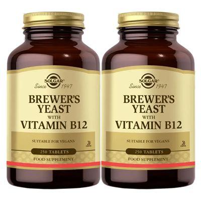 Solgar Brewers Yeast With Vitamin B12 250 Tablet X2 Adet