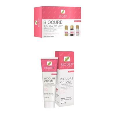 Bioder Biocure Tüy Azaltıcı Kür - Yüz için 3x5ml + Face Tüy Azaltıcı Krem 30ml
