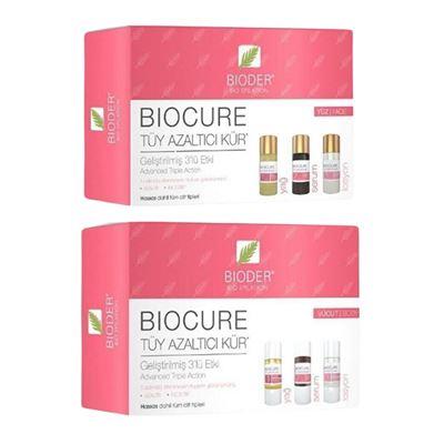 Bioder Biocure Vücut Tüy Azaltıcı Kür 3 x 10ml + Bioder Biocure Tüy Azaltıcı Kür - Yüz için 3x5ml