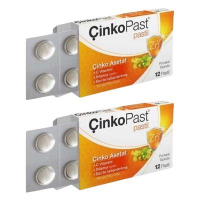 ÇinkoPast C Vitamin, Ihlamur, Bal 12 Pastil x2 Adet