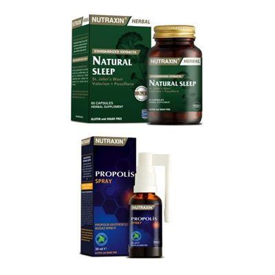 Nutraxin Naturel Sleep 60 Kapsül + Propolis Bogaz Spreyi